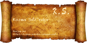 Kozma Sándor névjegykártya